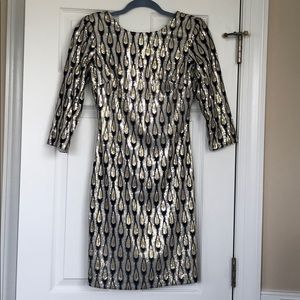 Silver, gold and black sequin dress!